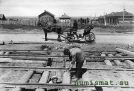Пермский трамвай, 1929 г. Устройство ливневки под трамвайными путями.